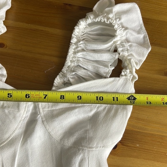 Reformation White Ruffle Crop Top - Picture 6 of 9